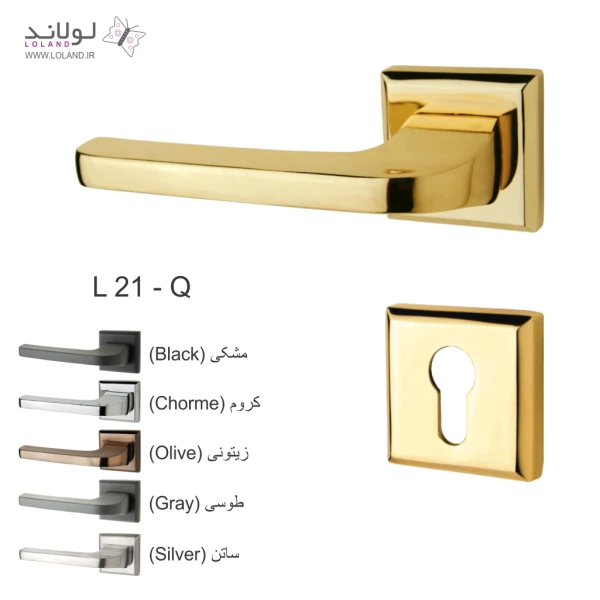 دستگیره درب مدل رزت دار مربعی کد L21Q - Image 1
