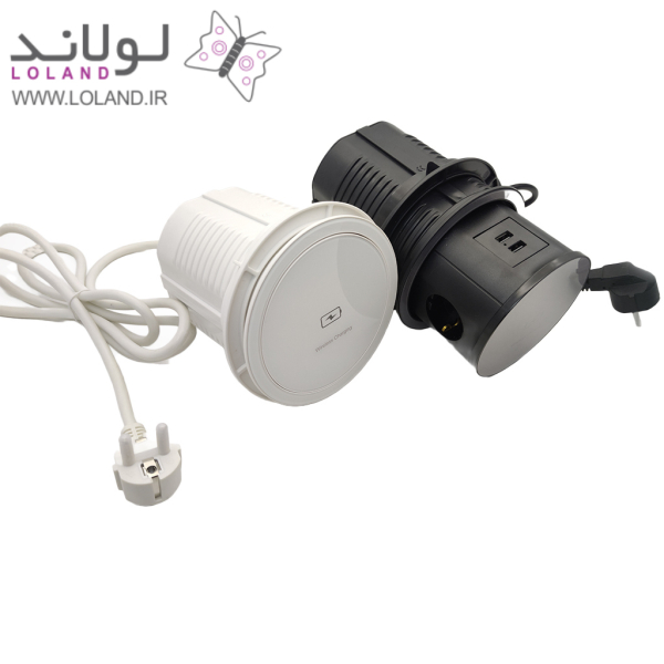 پریز برق و شارژر وایرلس مدل توکار آسانسوری گرد - Image 1
