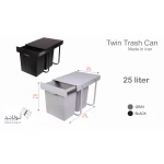 سطل زباله داخل کابینتی 2 قلو
